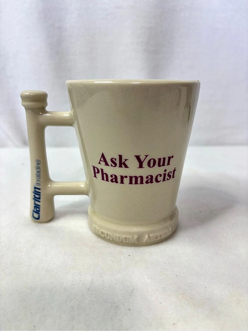 Claritin Mortar and Pestle Advertising Coffee Mug Cream